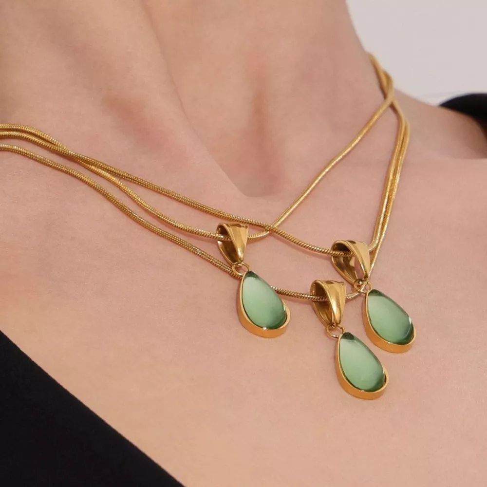 Stainless Steel Teardrop Necklace