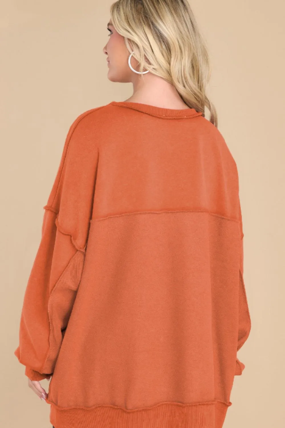 Exposed Seam Long Sleeve Sweatshirt, image 3