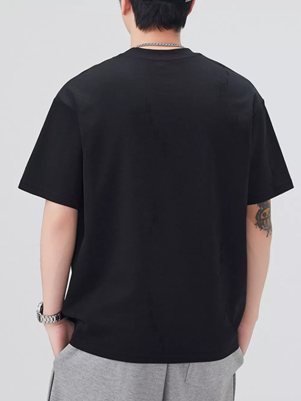 Men's Plus Size Round Neck Short Sleeve T-Shirt, image 3