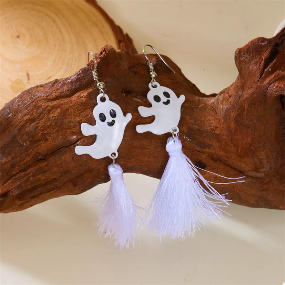Halloween Ghost and Pumpkin Dangle Earrings, image 5