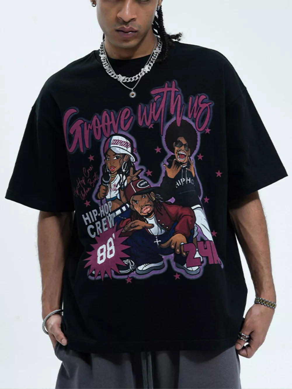 Men's Graphic Round Neck Half Sleeve T-Shirt, image 5