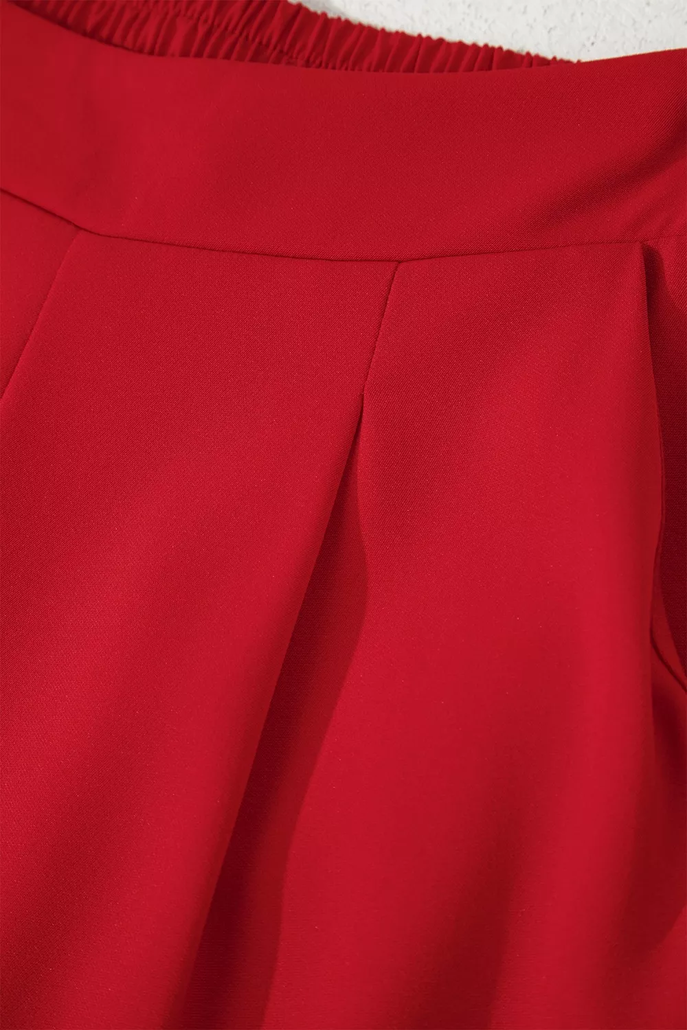 Pleated Detail Pull On High Elastic Waist Loose Straight Pants, image 4