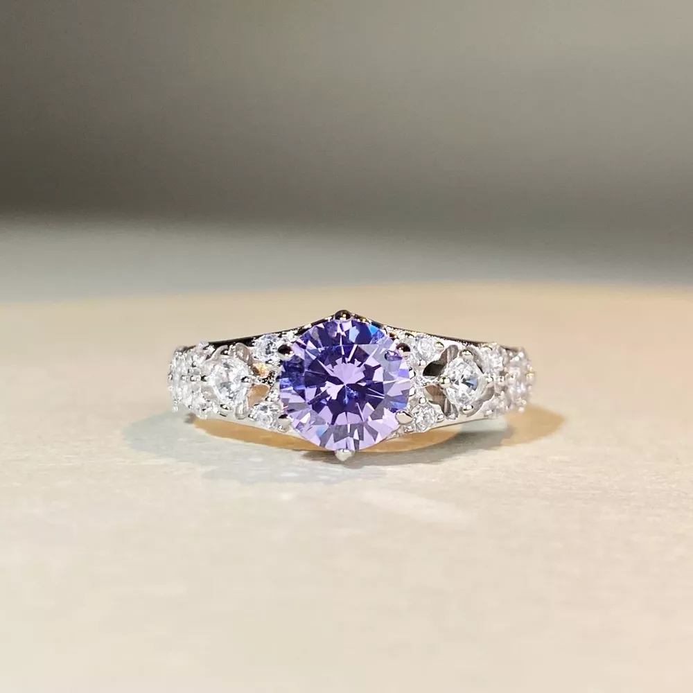 Growing High-Carbon Diamond 925 Sterling Silver Ring, image 2