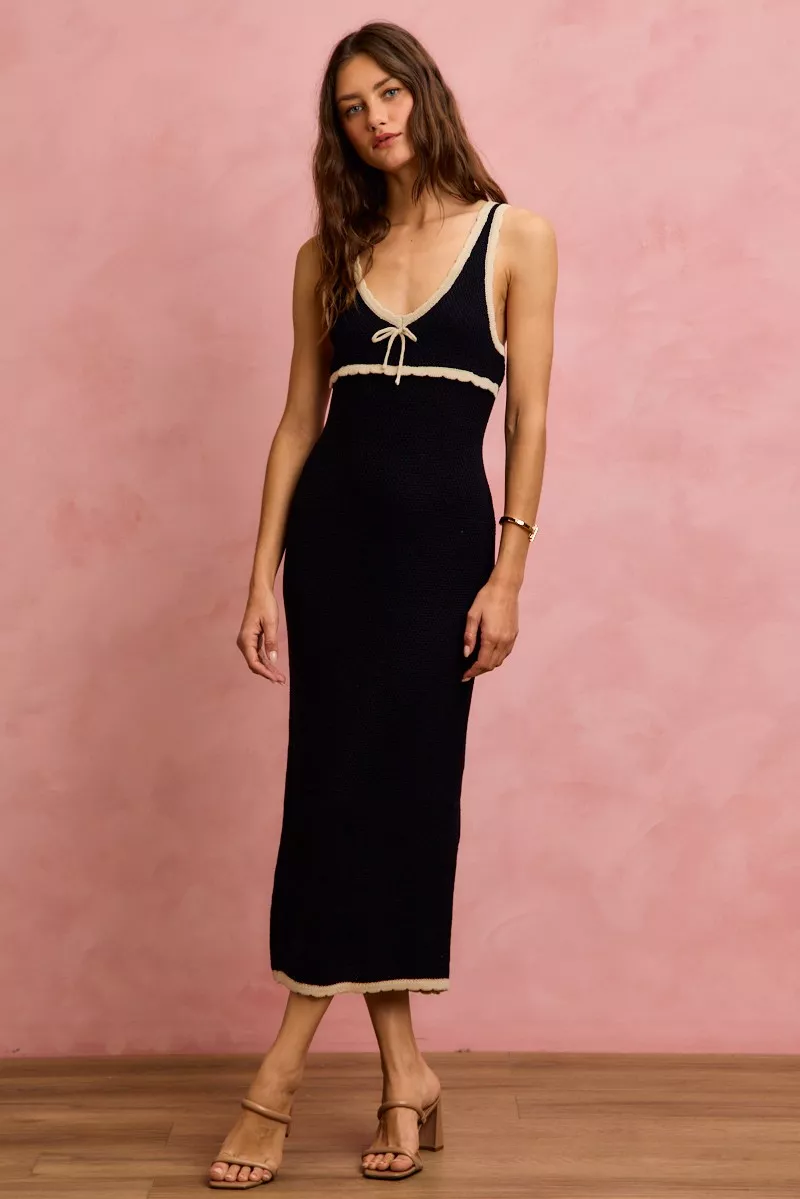 Knit Sweater Maxi Sleeveless Bodycon Resort Dress, image 2