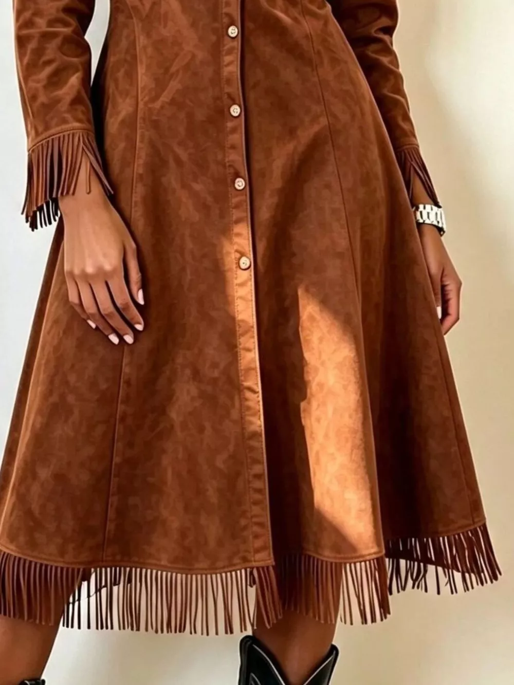 Full Size Fringed Button-Down Outerwear Plus Size, image 7