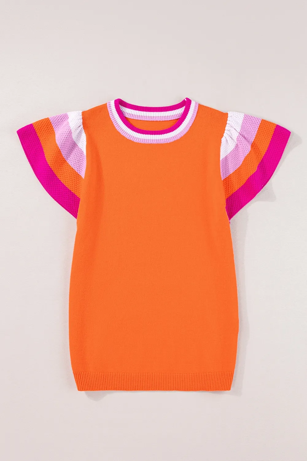 Color Block Round Neck Knit Top, image 7