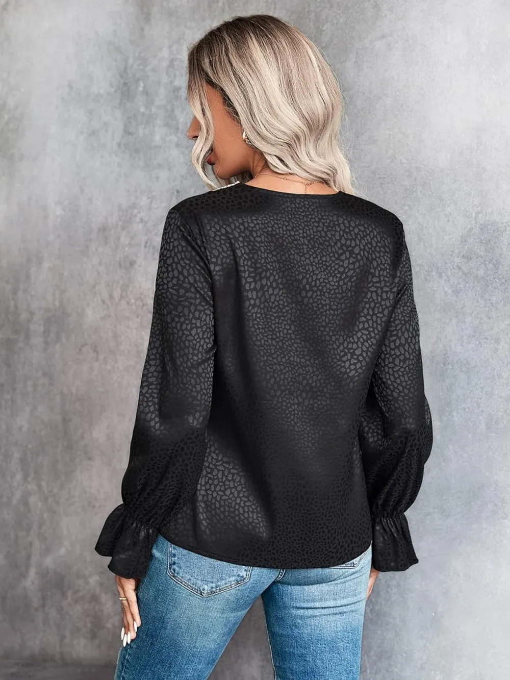 V-Neck Flounce Sleeve Blouse, image 7