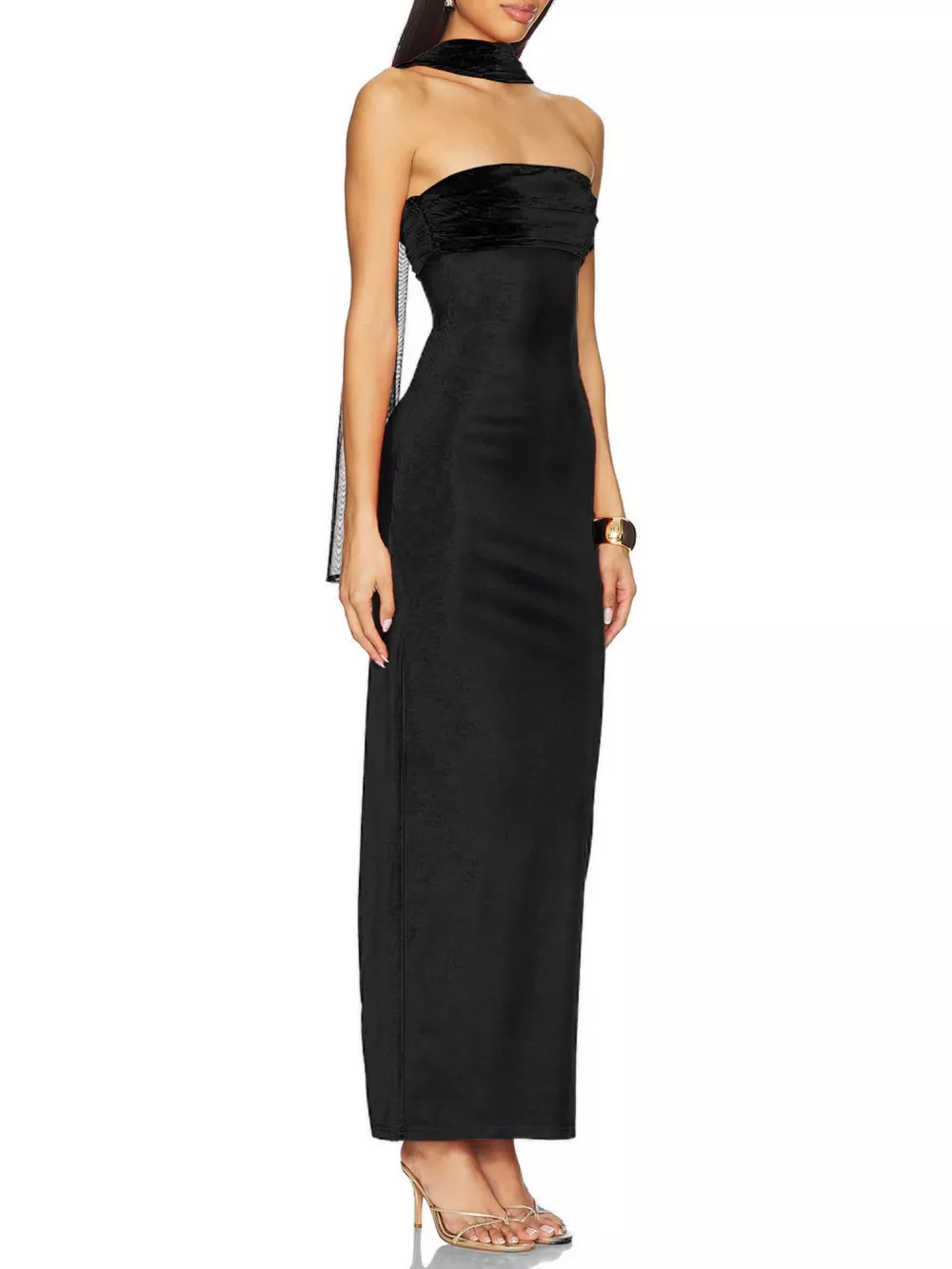 Ruched Tube Maxi Dress, image 5