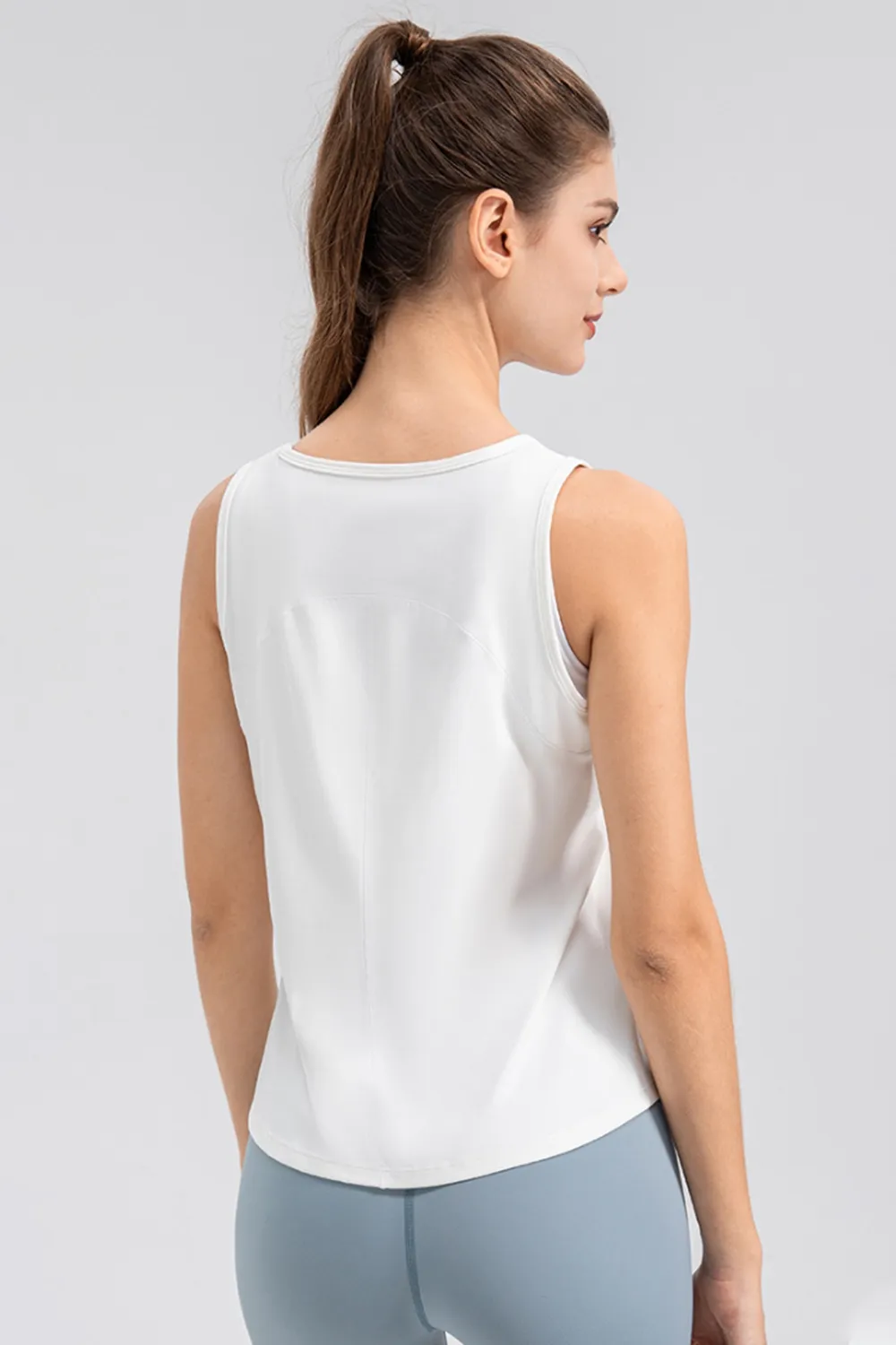 Wide Strap Round Neck Active Tank, image 3