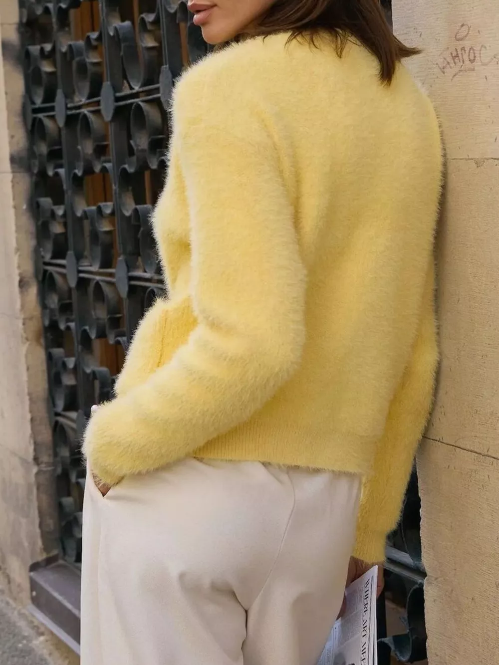 Fluffy Knit Button Up Cardigan, image 12