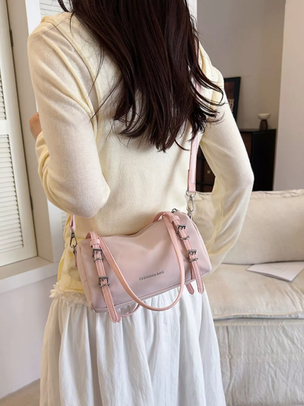 Buckle Detail Shoulder Bag, image 6