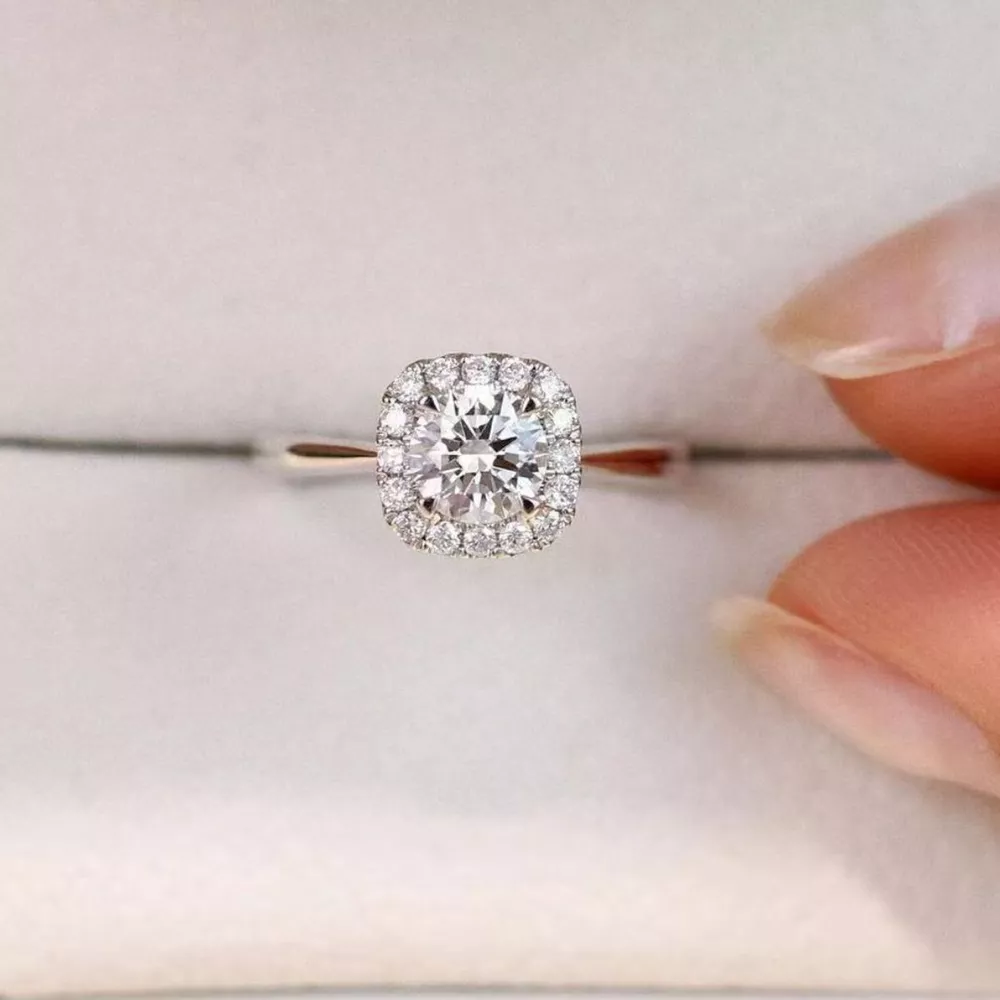 1 Carat 925 Sterling Silver Moissanite Square Ring, image 5