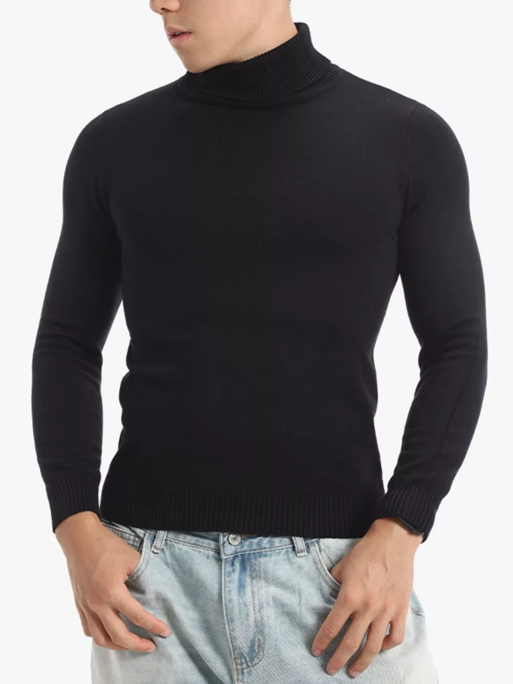 Men's Plus Size Slim-Fit Turtleneck Sweater, image 13