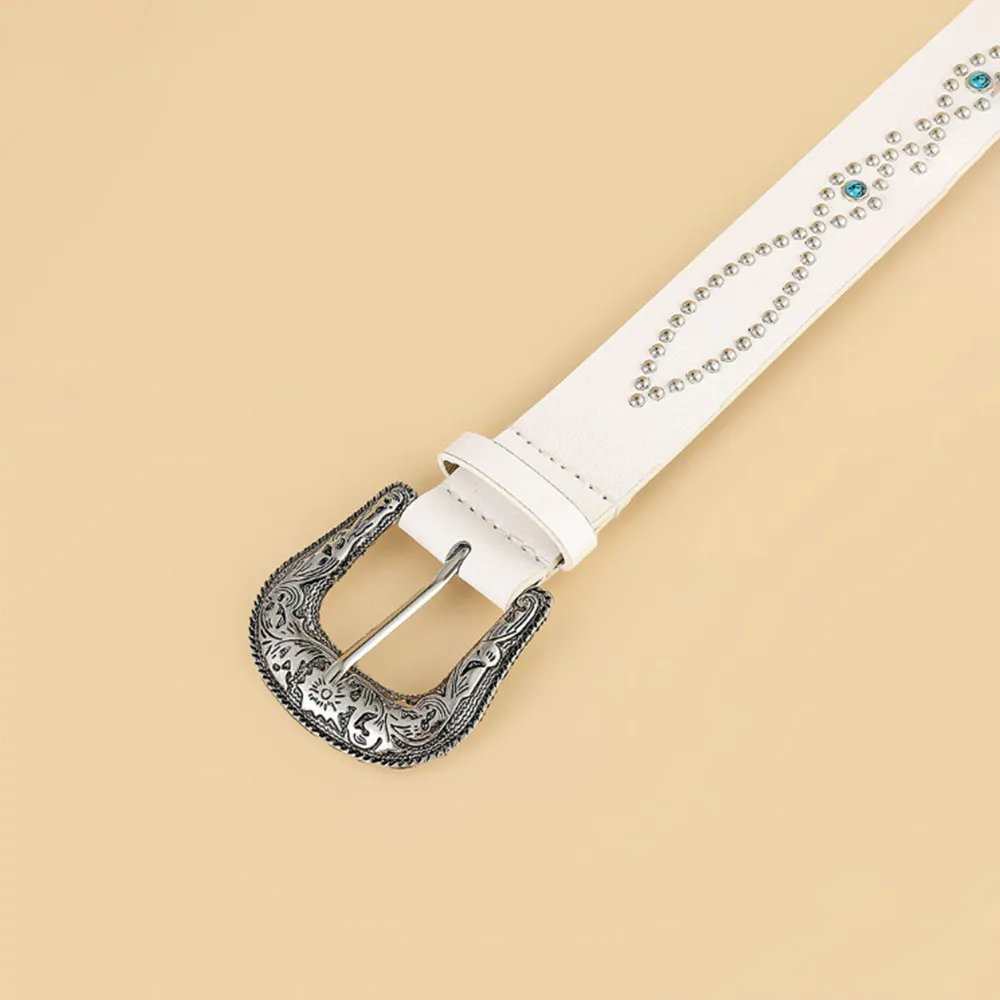 PU Leather Rhinestone Belt, image 7