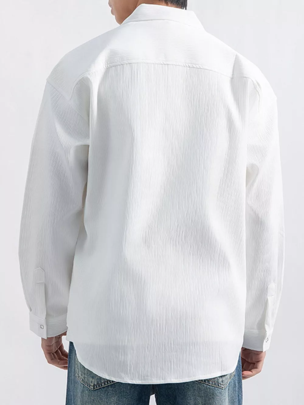 Men's Plus Size Casual Textured Button-Down Shirt, image 12