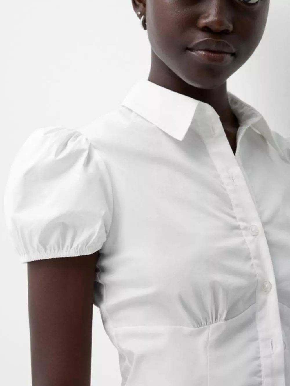 Striped Button Up Puff Sleeve Shirt, image 10