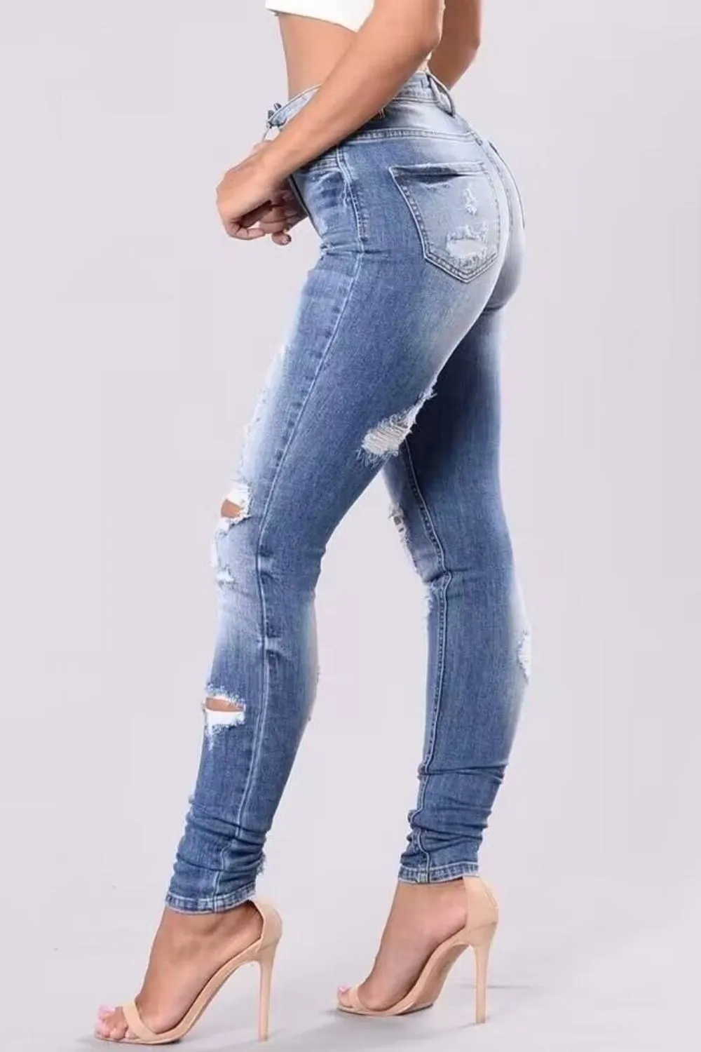 Full Size Distressed Skinny Jeans Plus Size, image 3