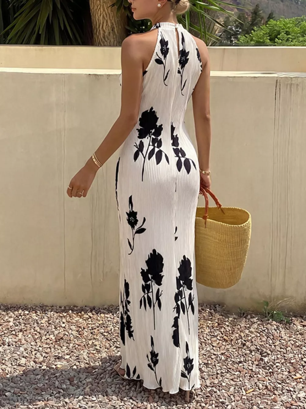 Floral Print Halter Neck Maxi Dress, image 6