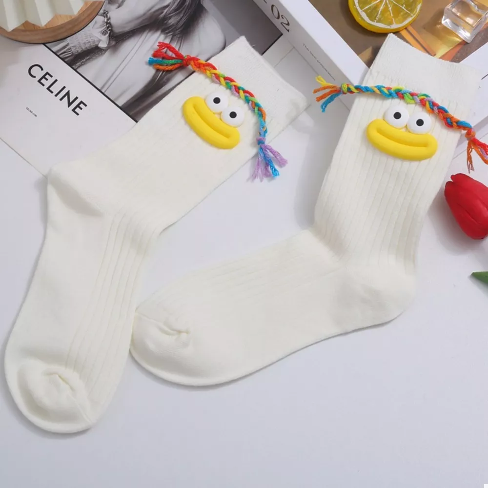 Cartoon Ribbed Knit Crew Socks, image 9