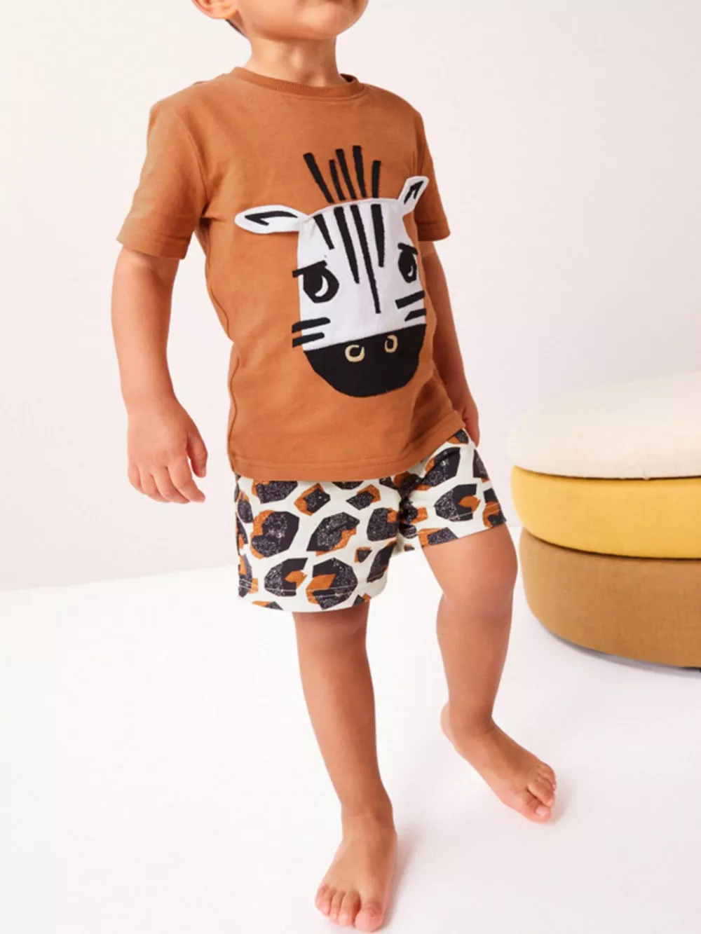 Children's Zebra Face Tee and Shorts Set