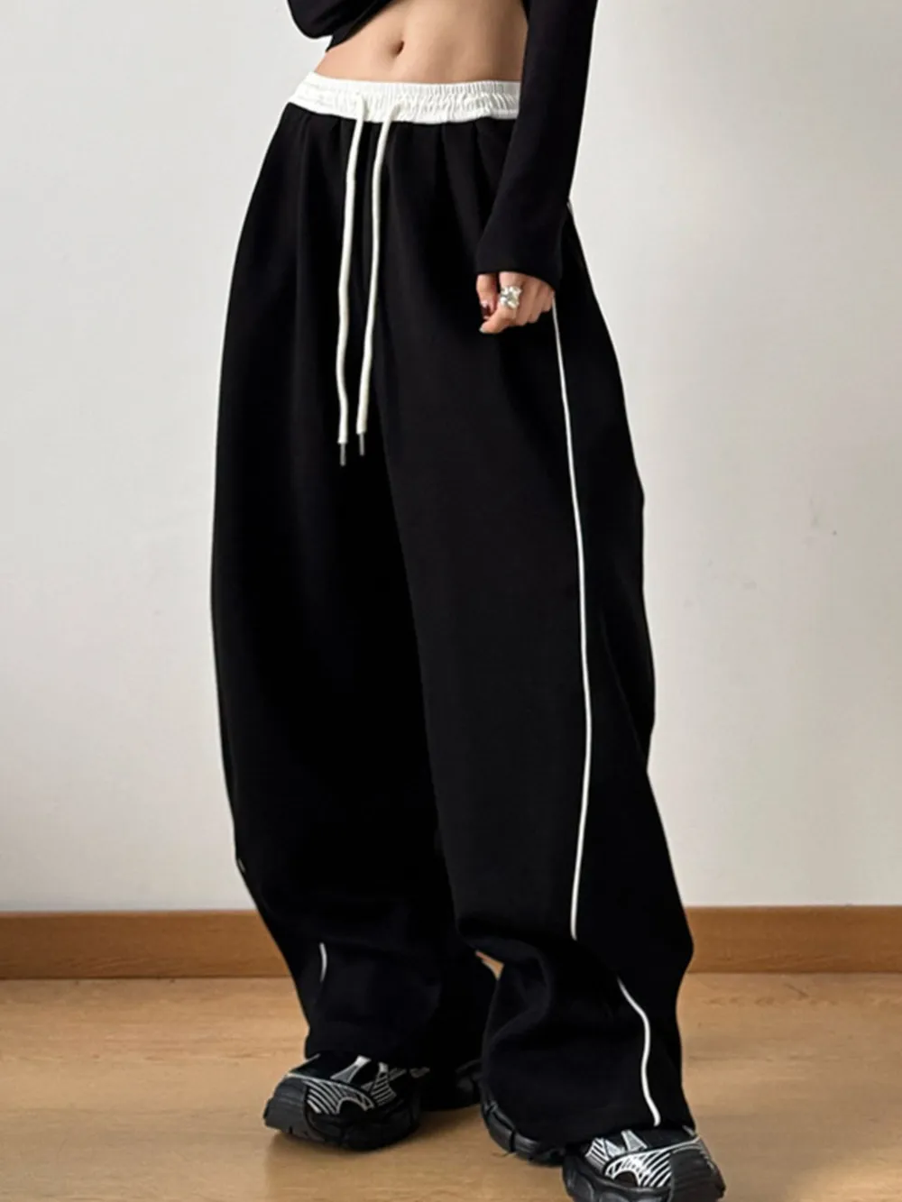 Drawstring Wide Leg Pants, image 8