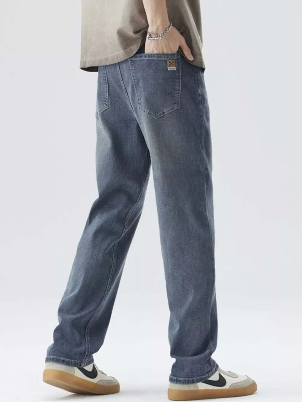 Men's Wide Leg Jeans with Pockets, image 10