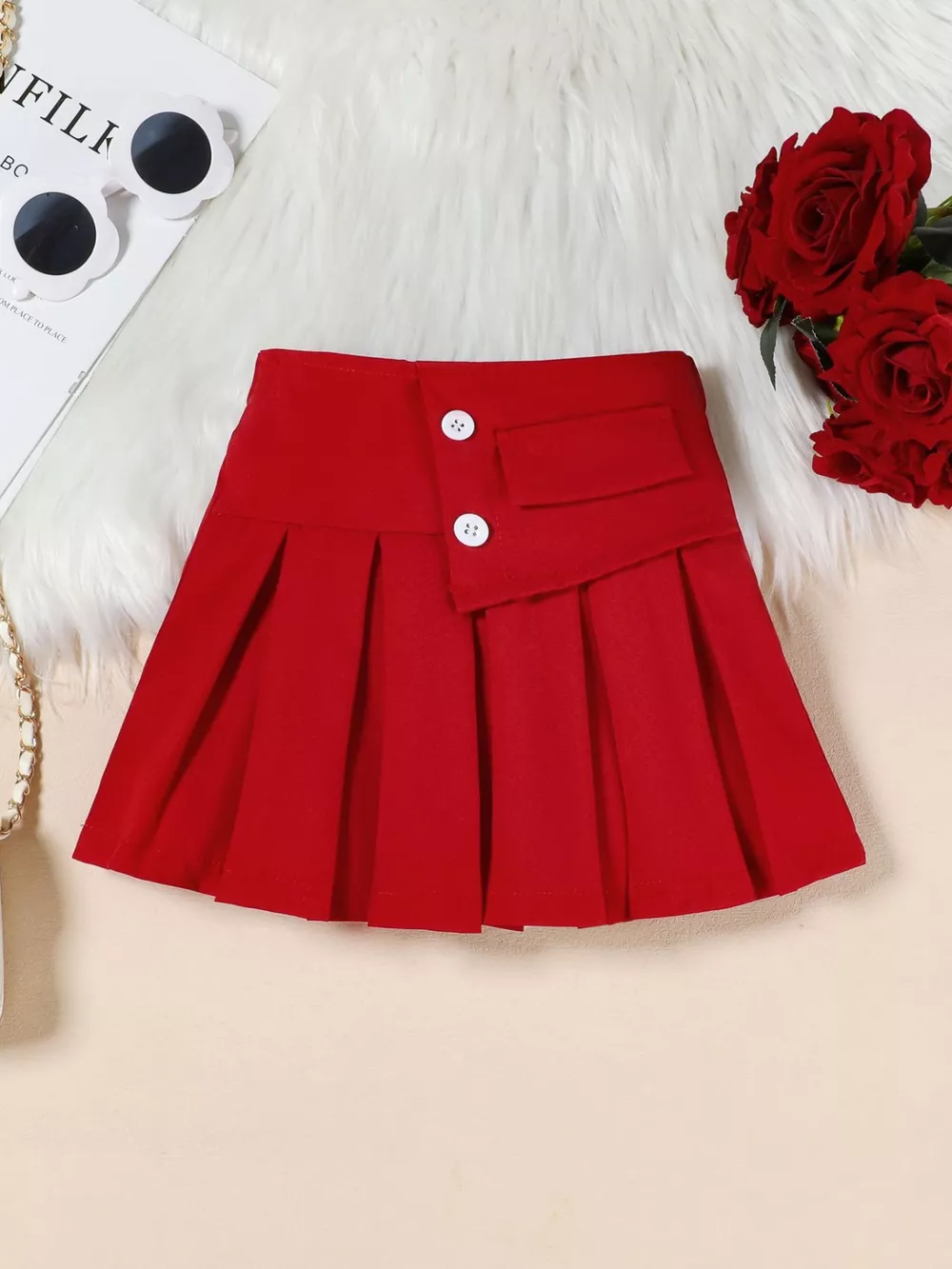 Children's Floral Decor Vest & Pleated Skirt Set, image 10