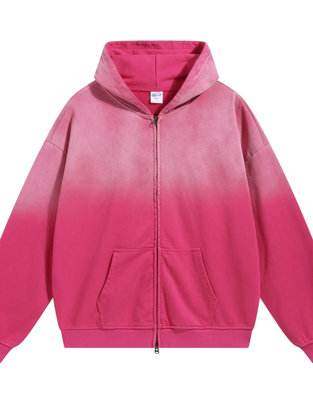 Men's Gradient Zip Up Drop Shoulder Hoodie, image 8