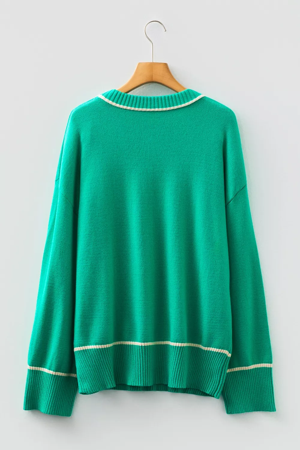 Contrast Detail Drop Shoulder Baggy Sweater, image 4