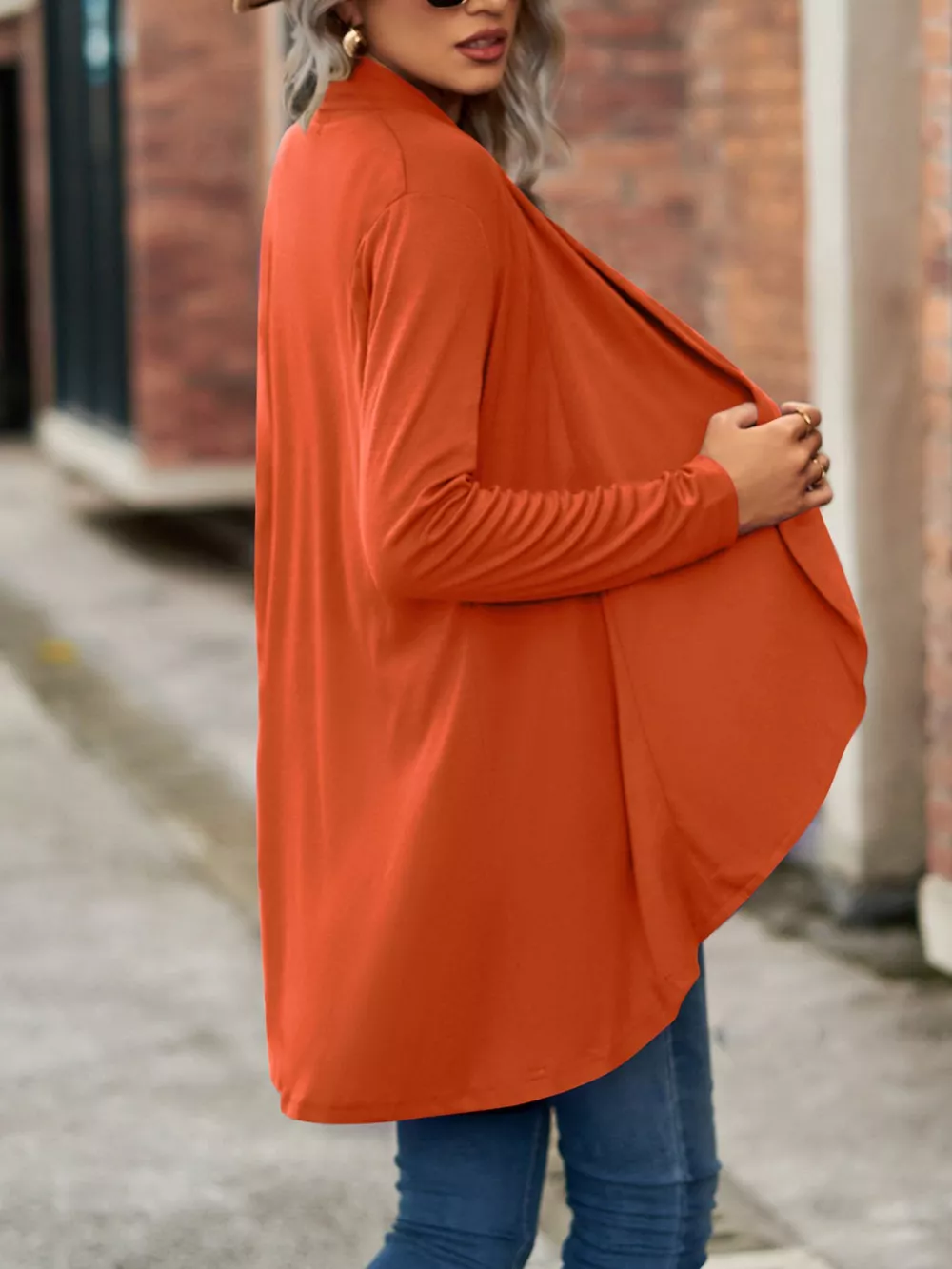 Open-Front Dropped Shoulder Cardigan, image 35