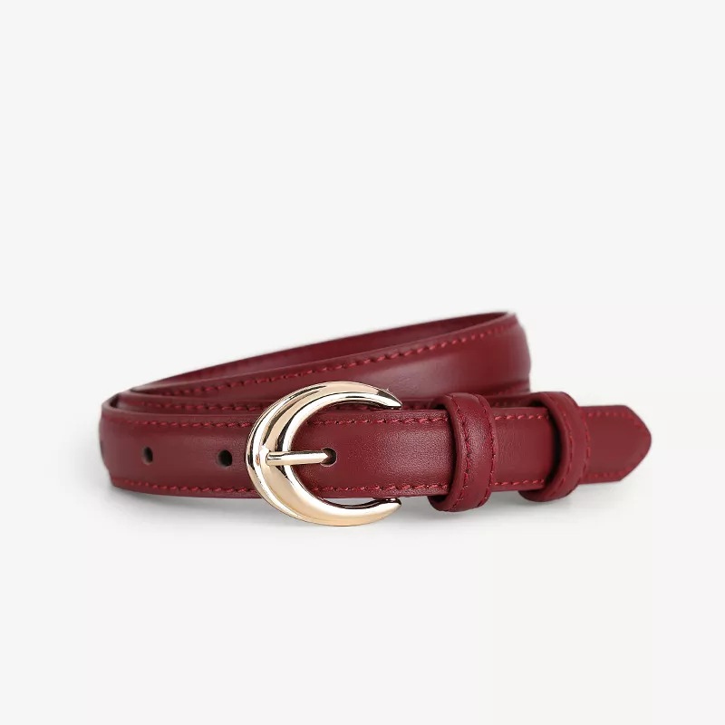 Leather Belt with Golden Buckle, image 3