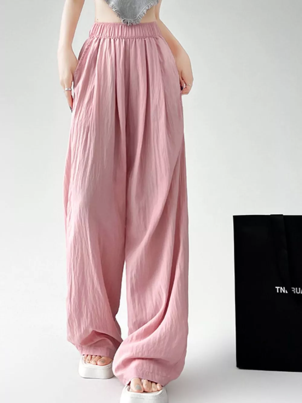 High-Waisted Loose Fit Wide-Leg Casual Pants, image 31
