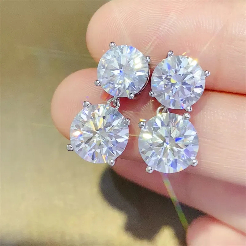 10 Carat Moissanite 925 Sterling Silver Earrings, image 5