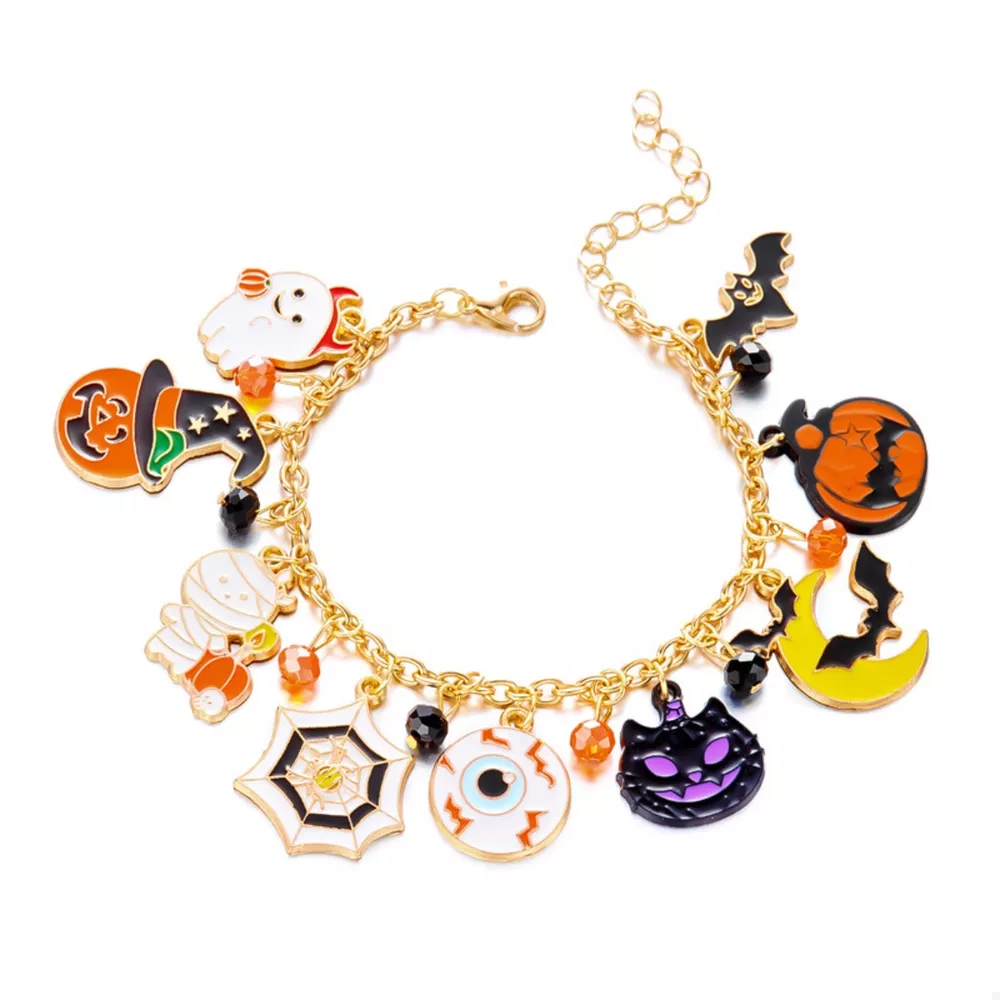 18K Gold-Plated Halloween Charm Bracelet, image 4