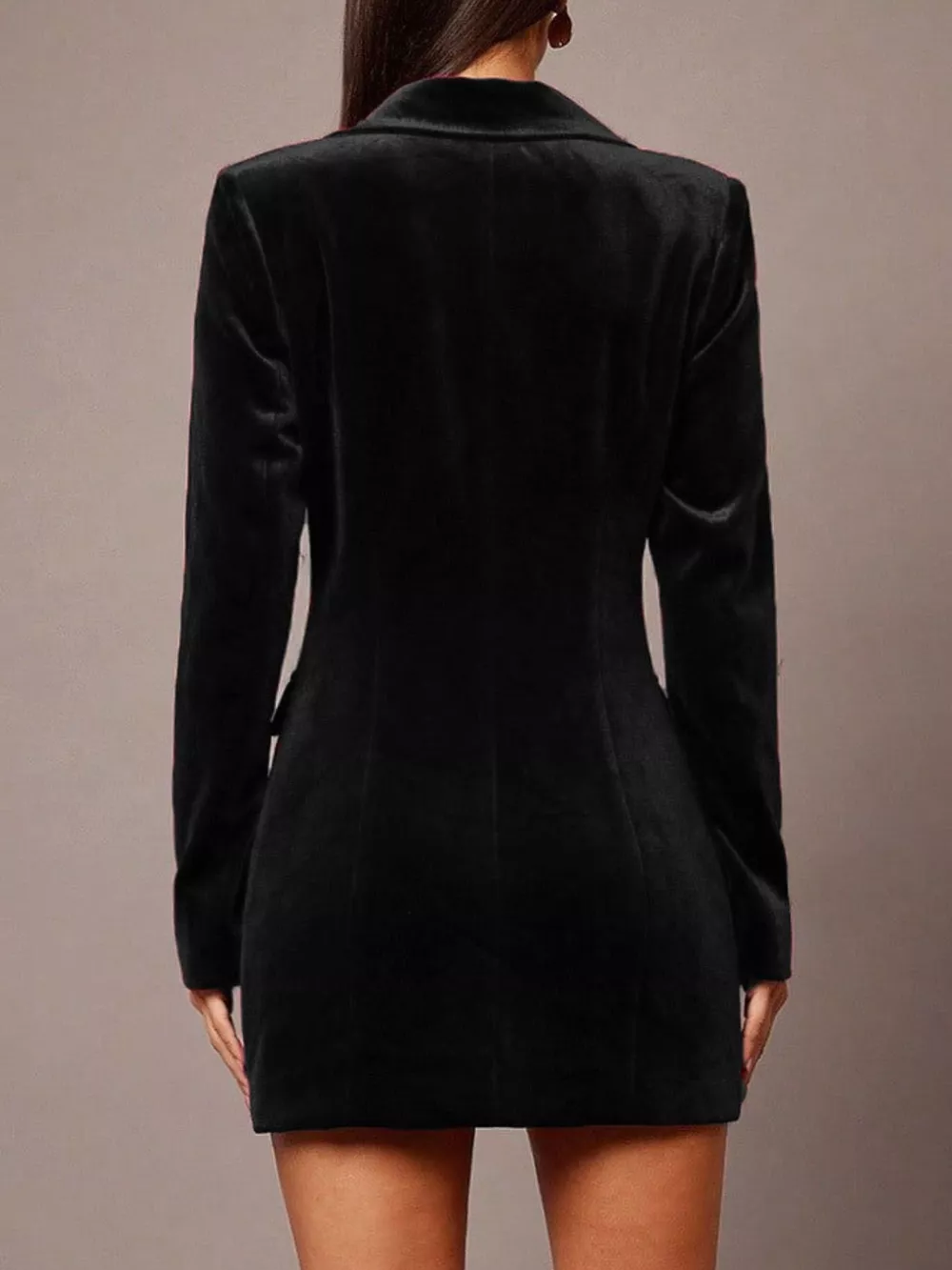 Velvet Double-Breasted Blazer Dress, image 4