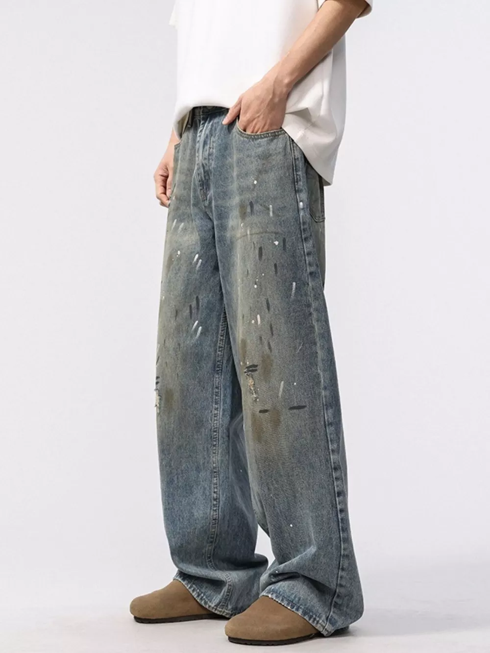 Men's Washed Loose Fit Jeans
