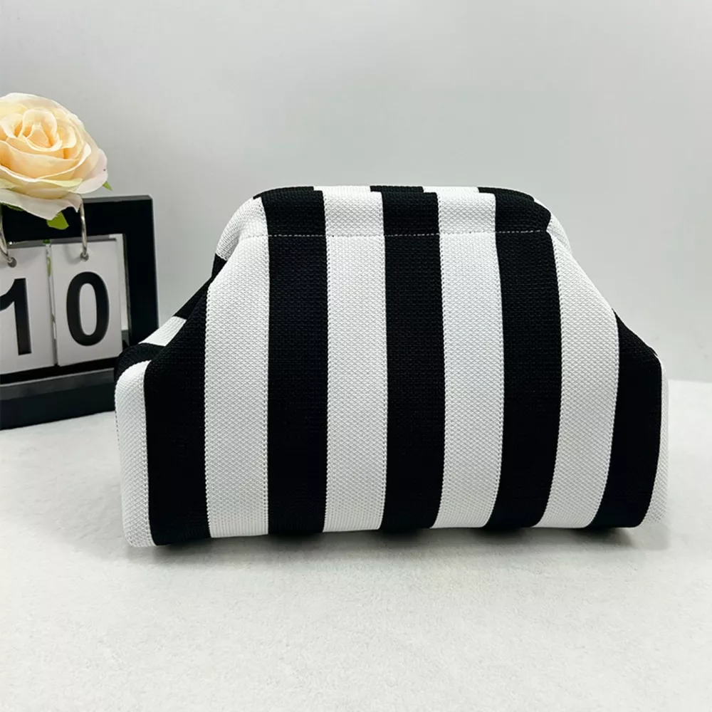 Portable Contrast Knit Clutch, image 3