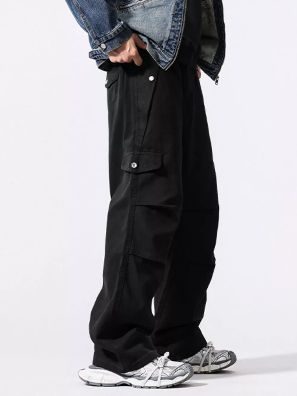 Men's Drawstring Wide Leg Pants, image 3