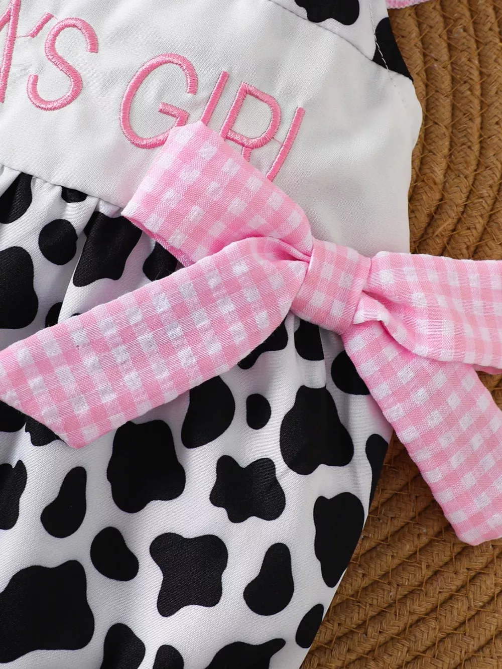 Children's Mama's Girl Cow Print Ruffle One-Piece, image 4