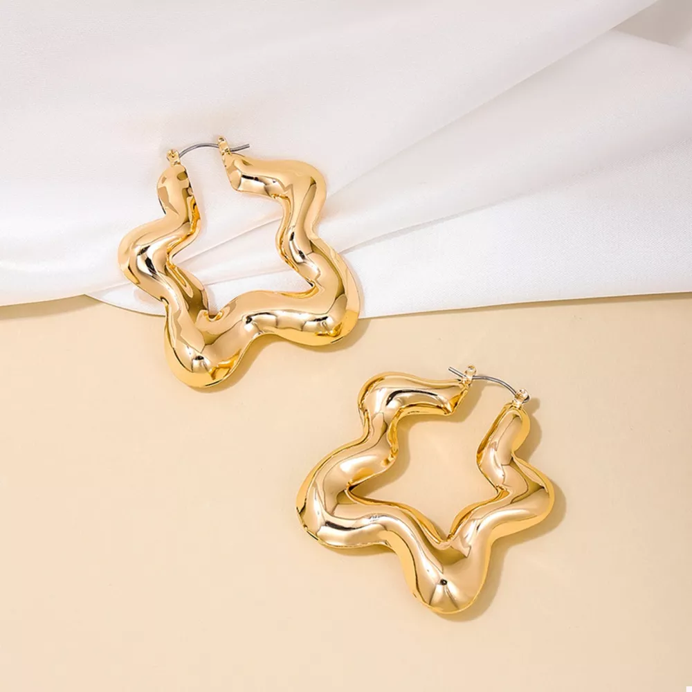 Star Shaped Hoop Earrings, image 3