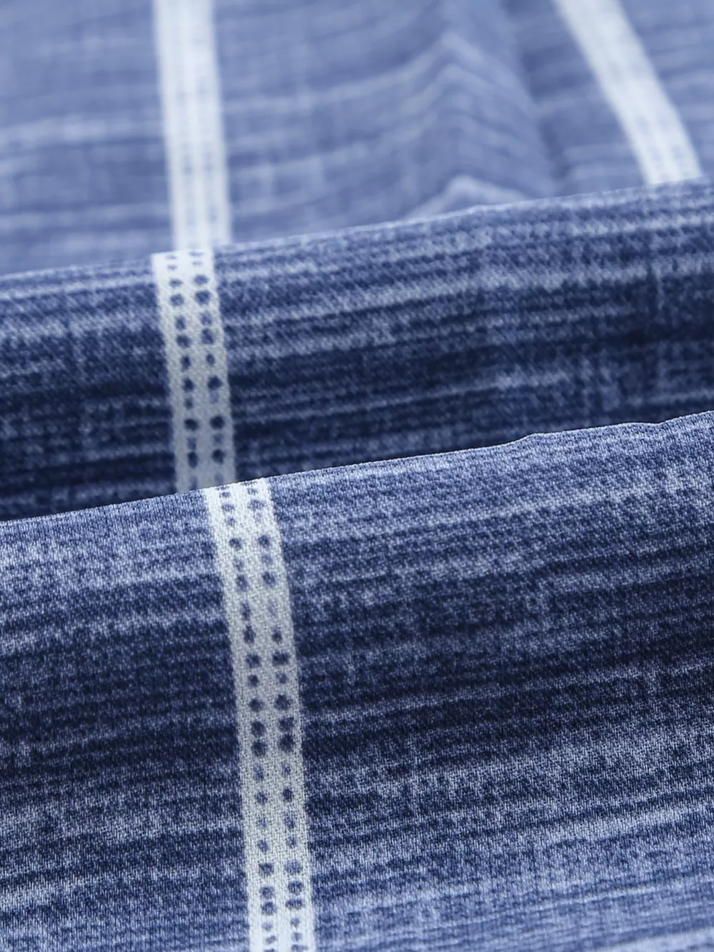 Striped Print V Neck Half Buttons Loose Blouse, image 3