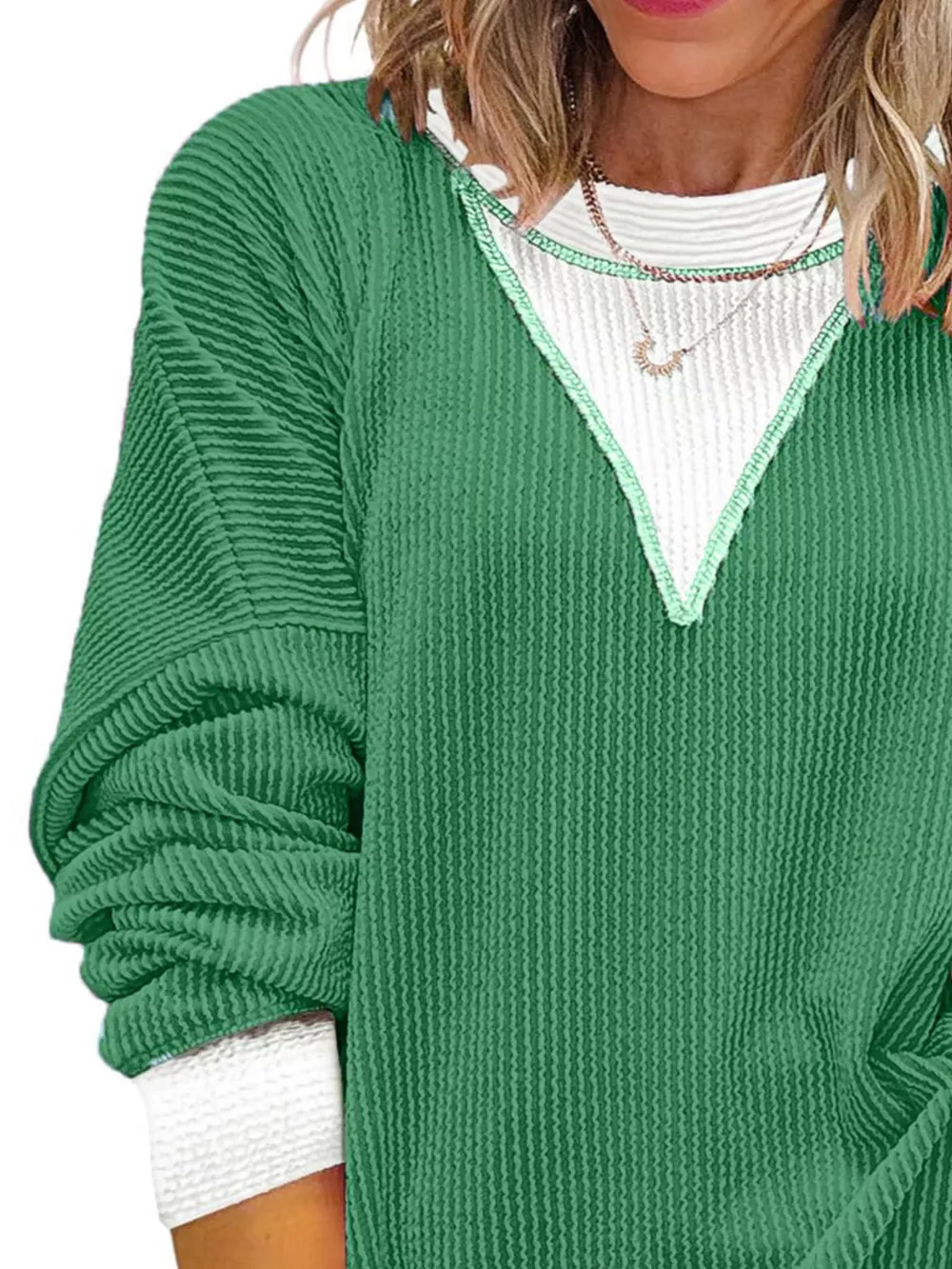 Contrast Dropped Shoulder Sweatshirt, image 4