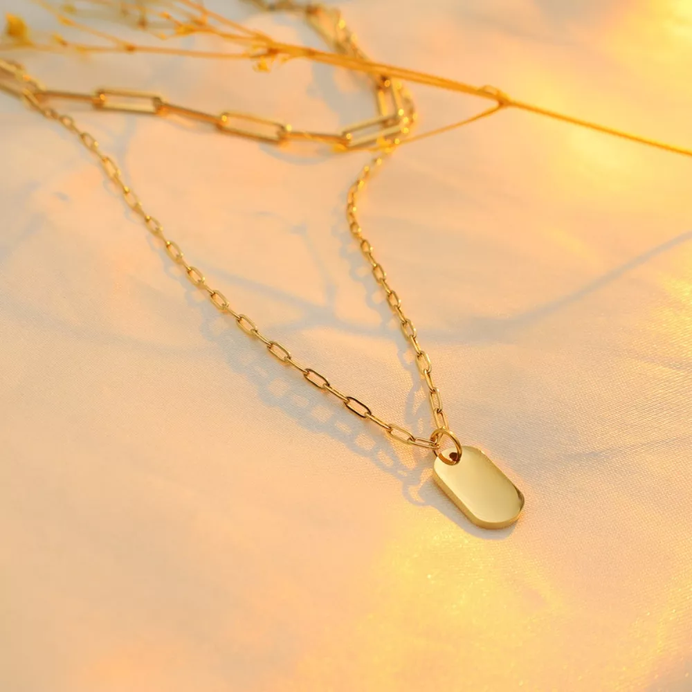 18K Gold-Plated Double Layered Necklace, image 3