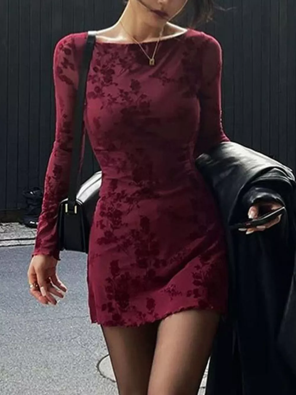 Long Sleeve Bodycon Mini Dress, image 2