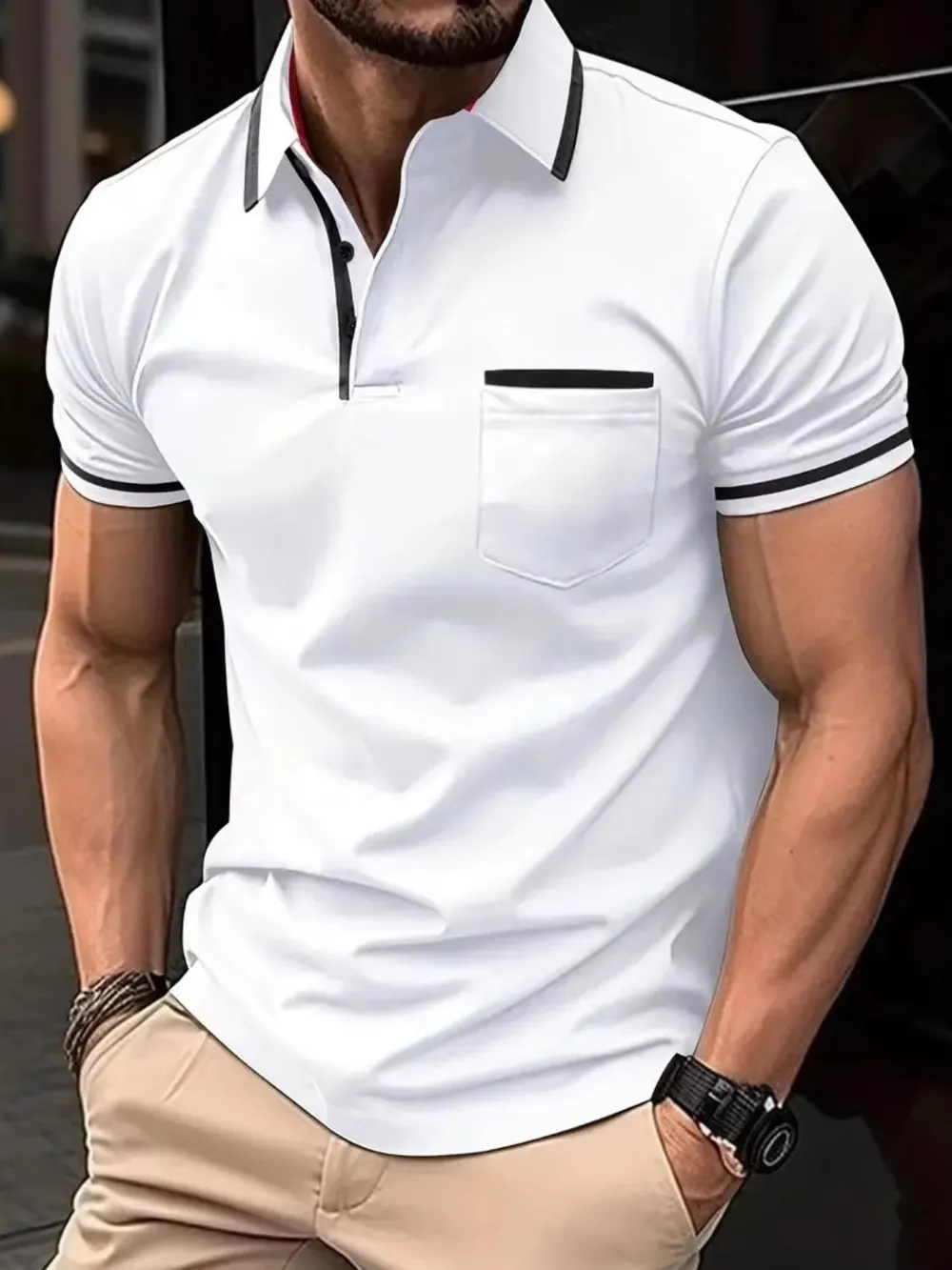 Men's Full Size Collared Neck Short Sleeve Polo Plus Size, image 2