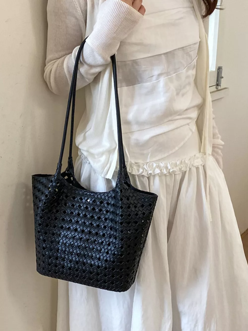 Woven Leather Shoulder Bag, image 2