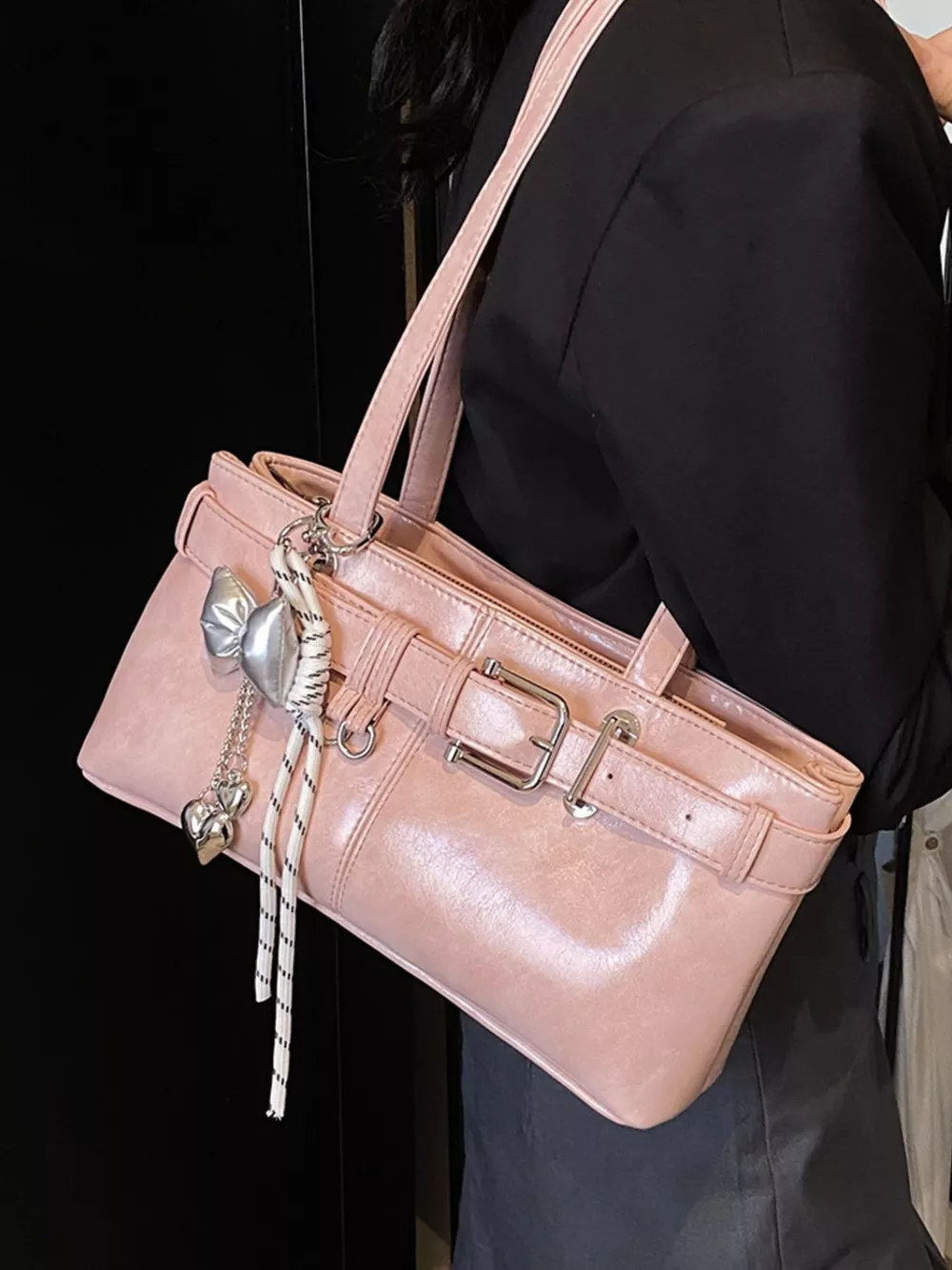 Buckle Decor Shoulder Bag, image 7