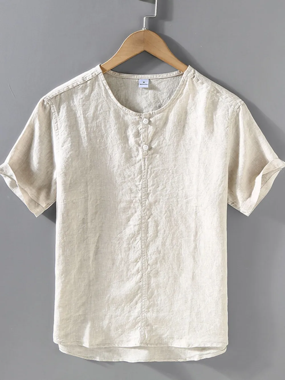 Men's Plus Size Round Neck Short Sleeve Blouse, image 2