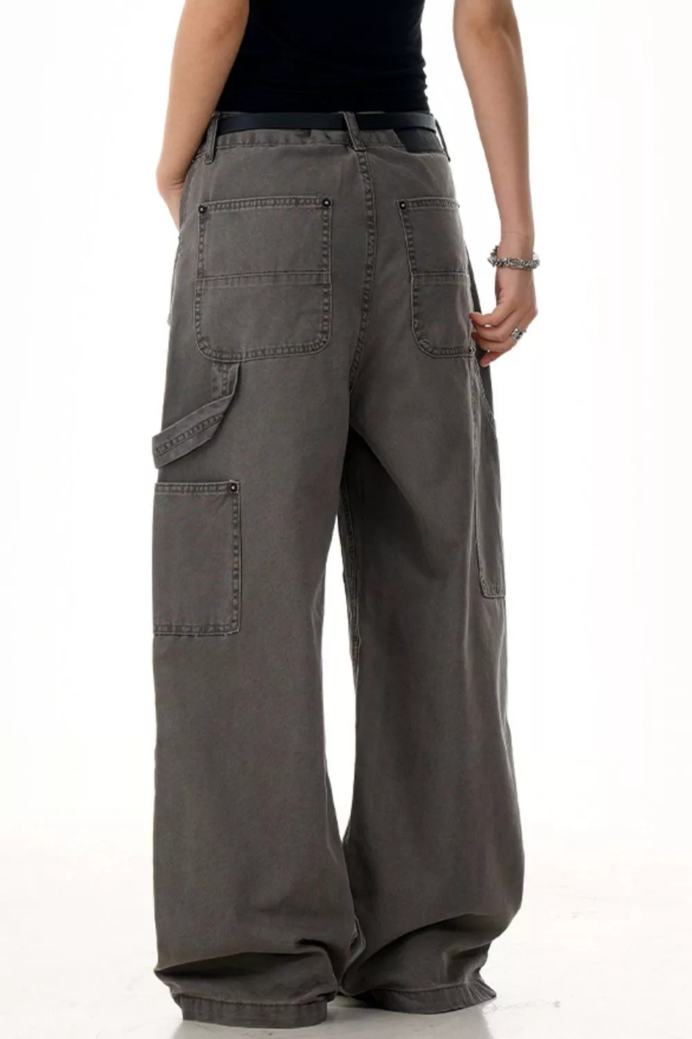 Men's Raw Hem Wide Leg Pants, image 3