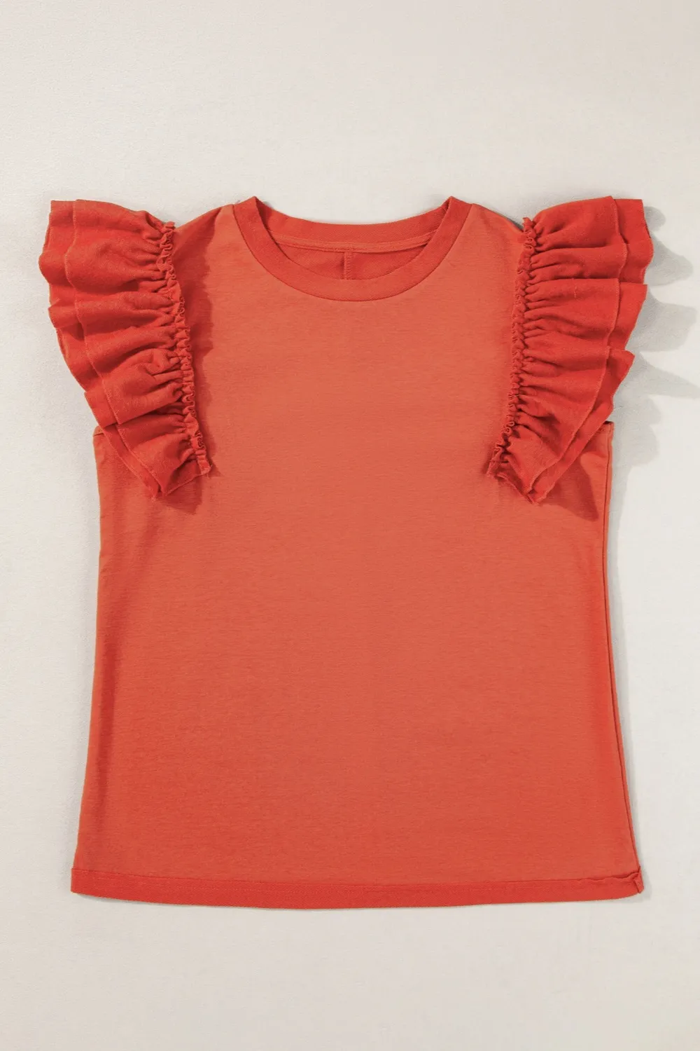 Ruffled Round Neck Cap Sleeve Blouse, image 2